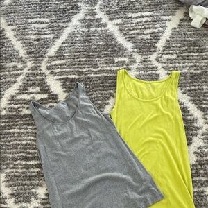 Isabel Maternity by Ingrid & Isabel Scoop Neck Tank Tops - Gray & Yellow